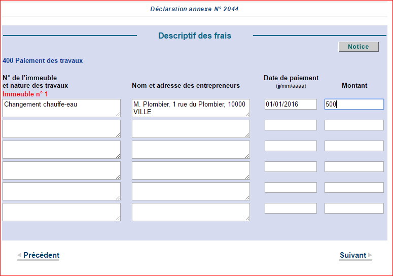 Paiement des travaux