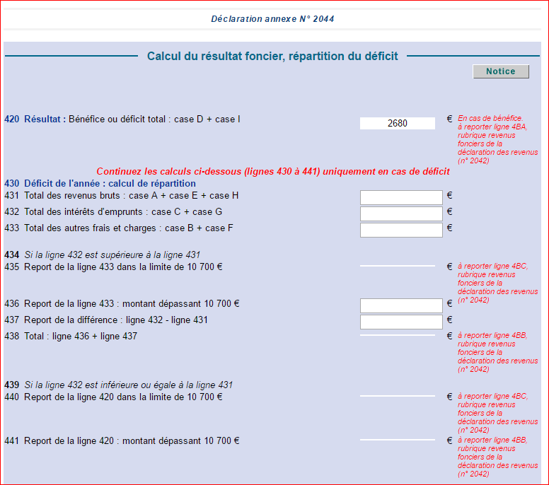 Résultat global