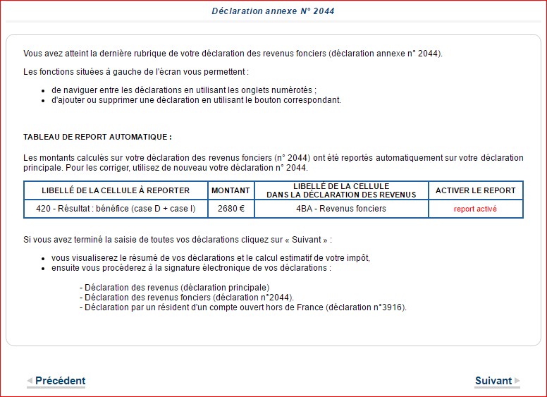 Report automatique