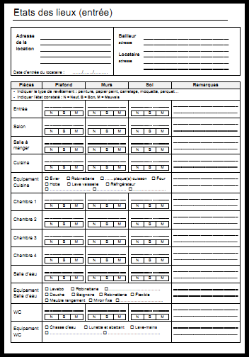 Modele Etat Des Lieux listes des fichiers et notices PDF modele etat des lieux 