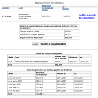 Régularisation des charges