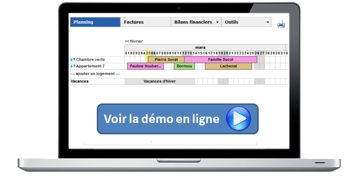 Démo logiciel de location saisonnière