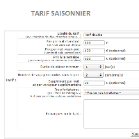 Tarifs saisonniers