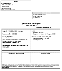 modele quittance de loyer semestrielle