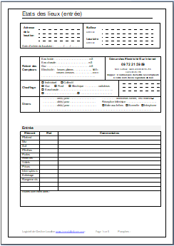 Modèle Etat des lieux Studio T1