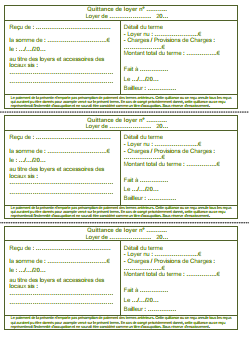 3 quittances sur une page